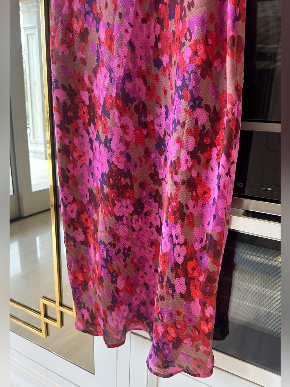 Zara NWT Floral Print Cowl Neck Brooch Open Lace Toe Up Back Midi Maxi (Small) - Picture 15 of 16